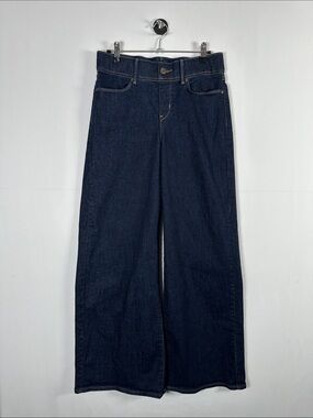 Levi Strauss Pull On Jeans Wide Leg Blue Mid Rise Stretch Denim Minimalist 6